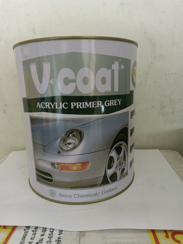สีพ่นพื้นเทาอะคริลิค V-Coat Primer Greay (กล)